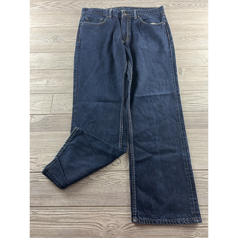 Banana Republic Straight Fit Jeans Mens 34x30 Dark Wash Blue Denim 100% Cotton